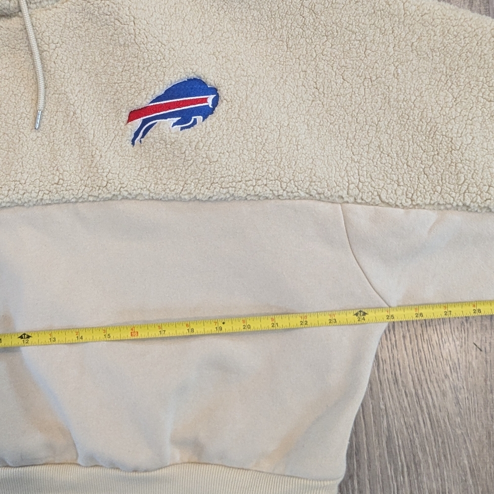 NFL Buffalo Bills Cream Hoodie with Blue and Red Logo - Picture 13 of 16